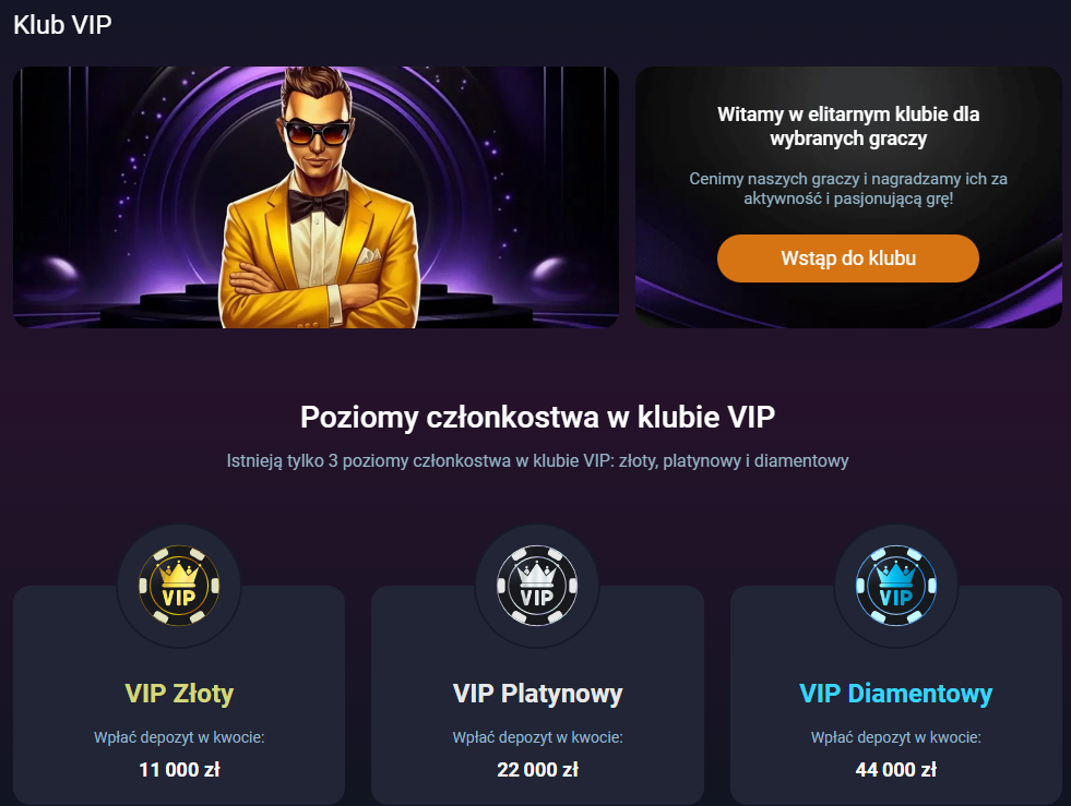 Klub VIP - podgląd sekcji